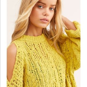 NWT Free People Cold Ocean Sweater Yellow